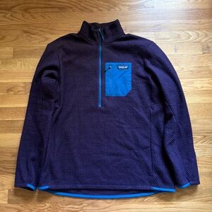 Patagonia R1 Air Fleece Zip-Neck Pullover Men’s Large Obsidian Plum